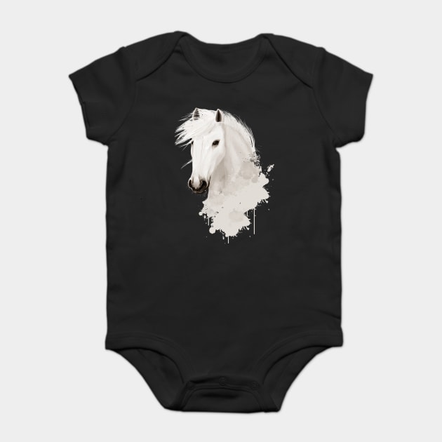 White Horse Baby Bodysuit by KsuAnn